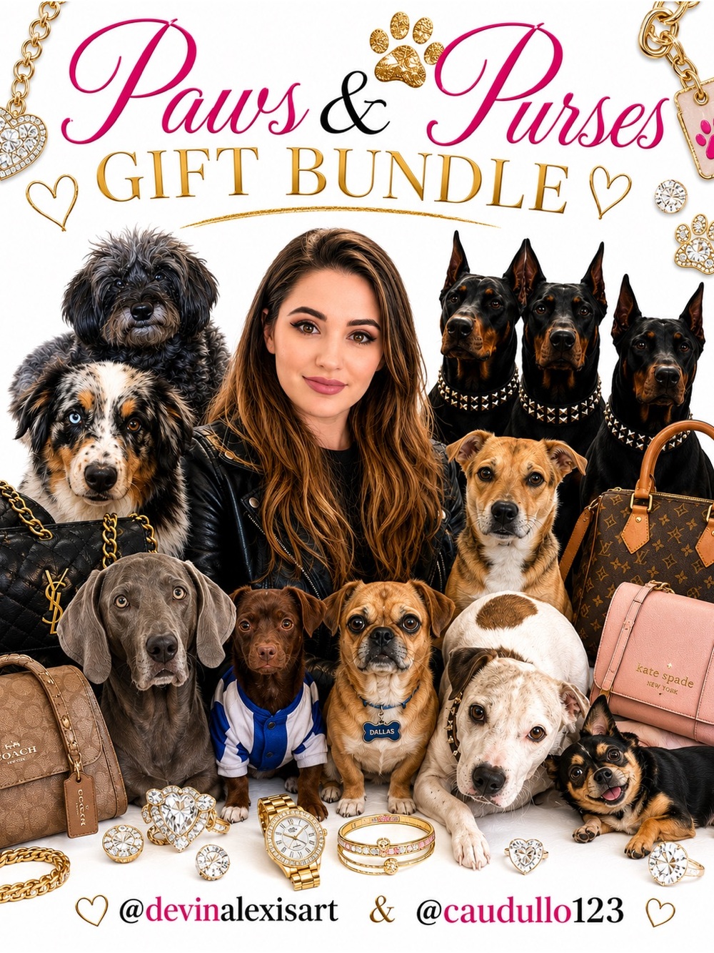 Paws & Purses Gift Bundle by @devinalexisart & @caudullo123